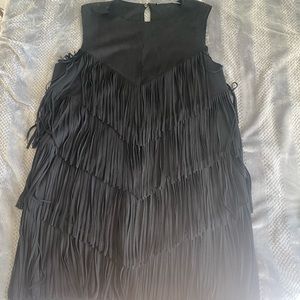 Zara black fringe dress. Soft material. Size L.